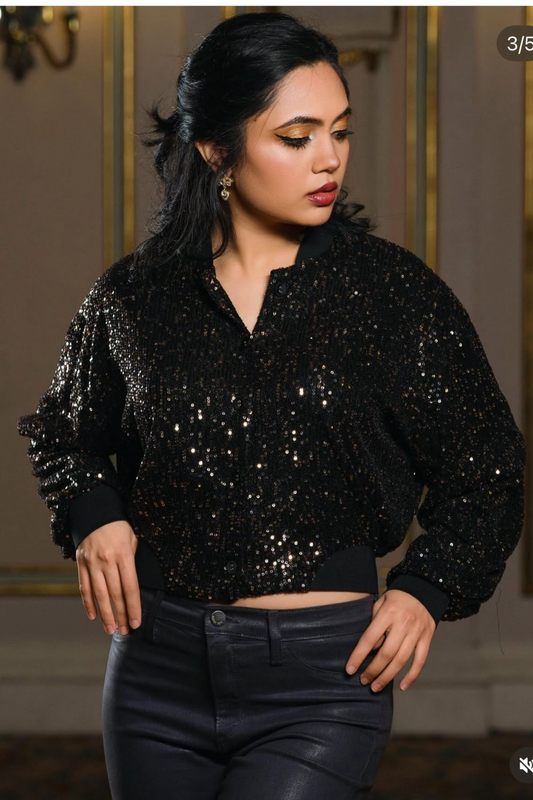 Sparkle Bomber Jacket | Swank Boutique