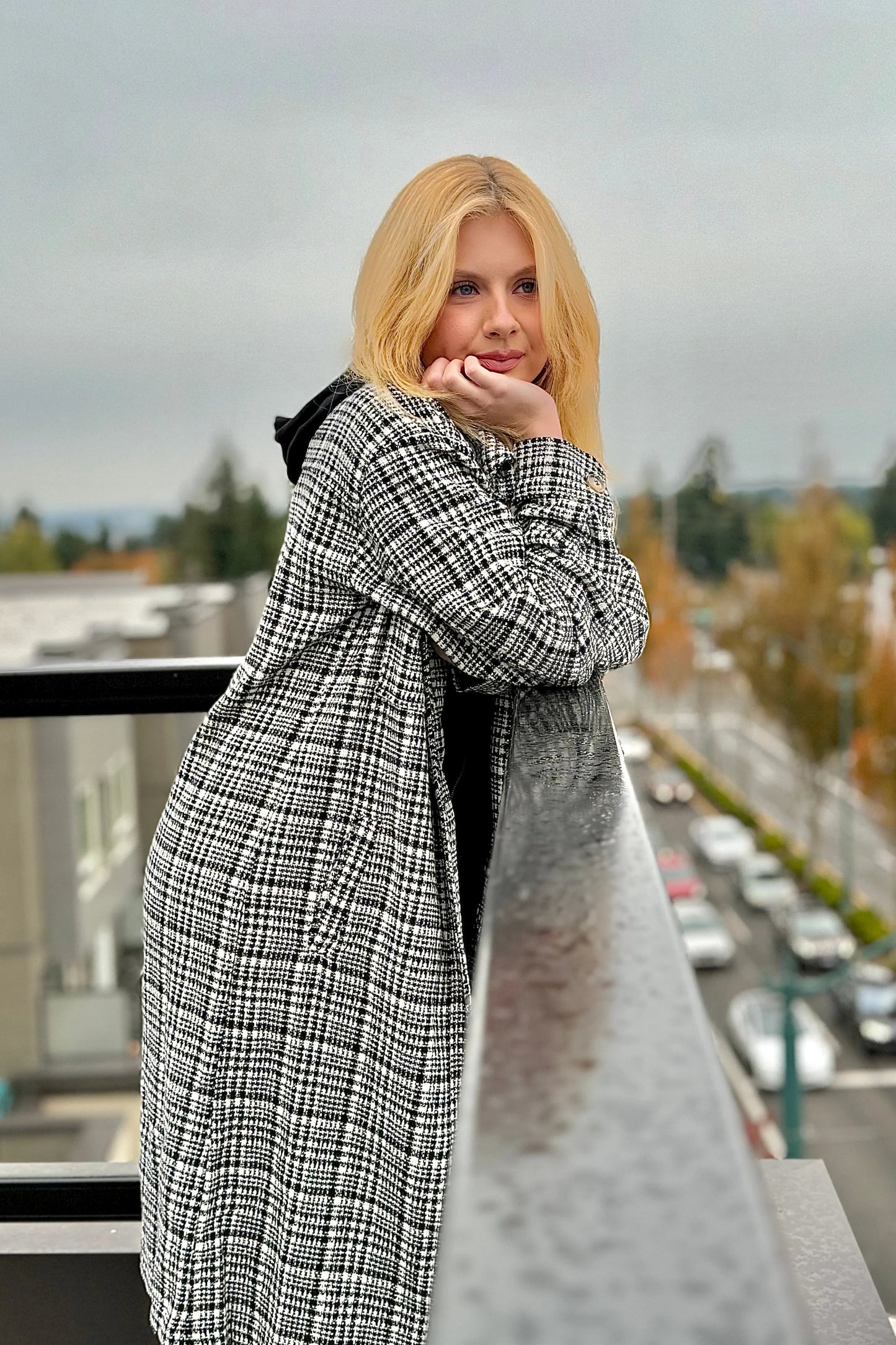 Twofer Hoodie Jacket - Black & Cream (Copy) | Swank Boutique