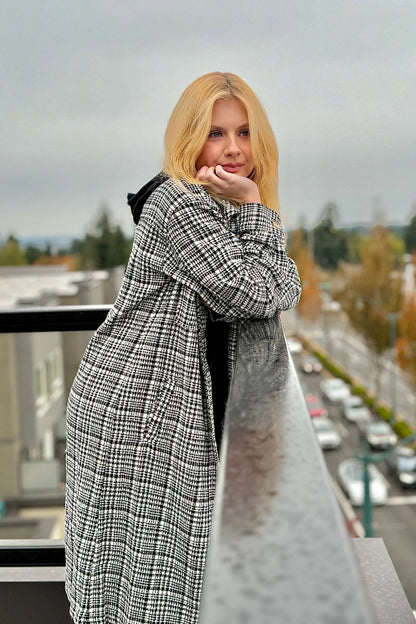 Twofer Hoodie Jacket - Black & Cream (Copy) | Swank Boutique