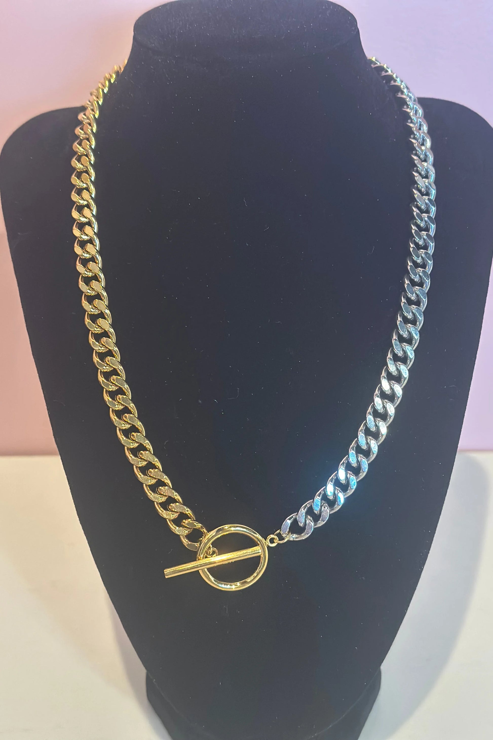 Two Tone Chunky Chain Necklace | Swank Boutique