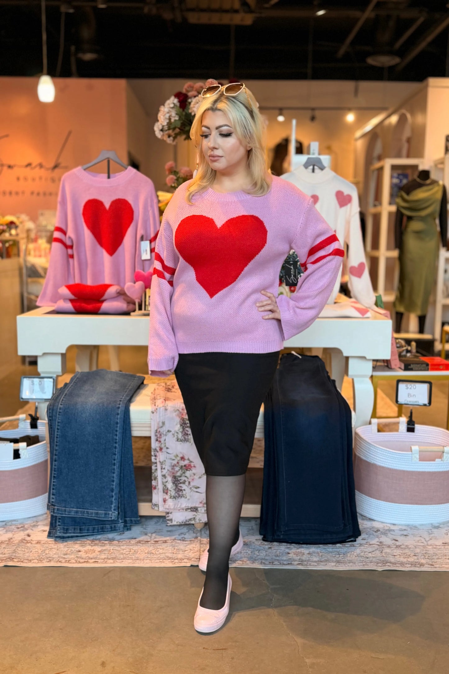 Varsity Heart Sweater | Swank Boutique