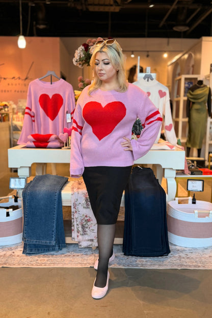 Varsity Heart Sweater | Swank Boutique