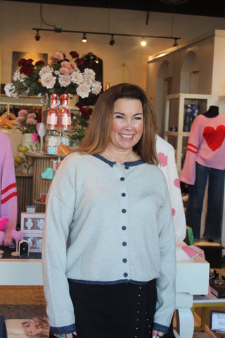 Crew Neck Cardigan | Swank Boutique