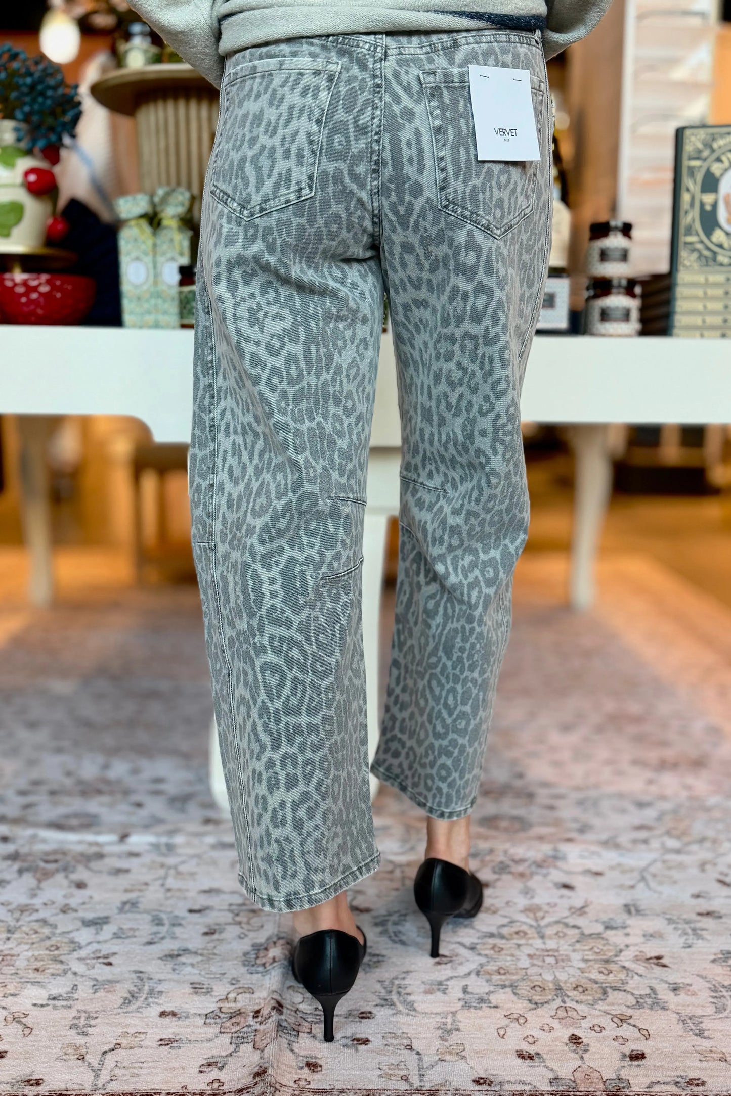 Kate Leopard Barrel Jean | Swank Boutique