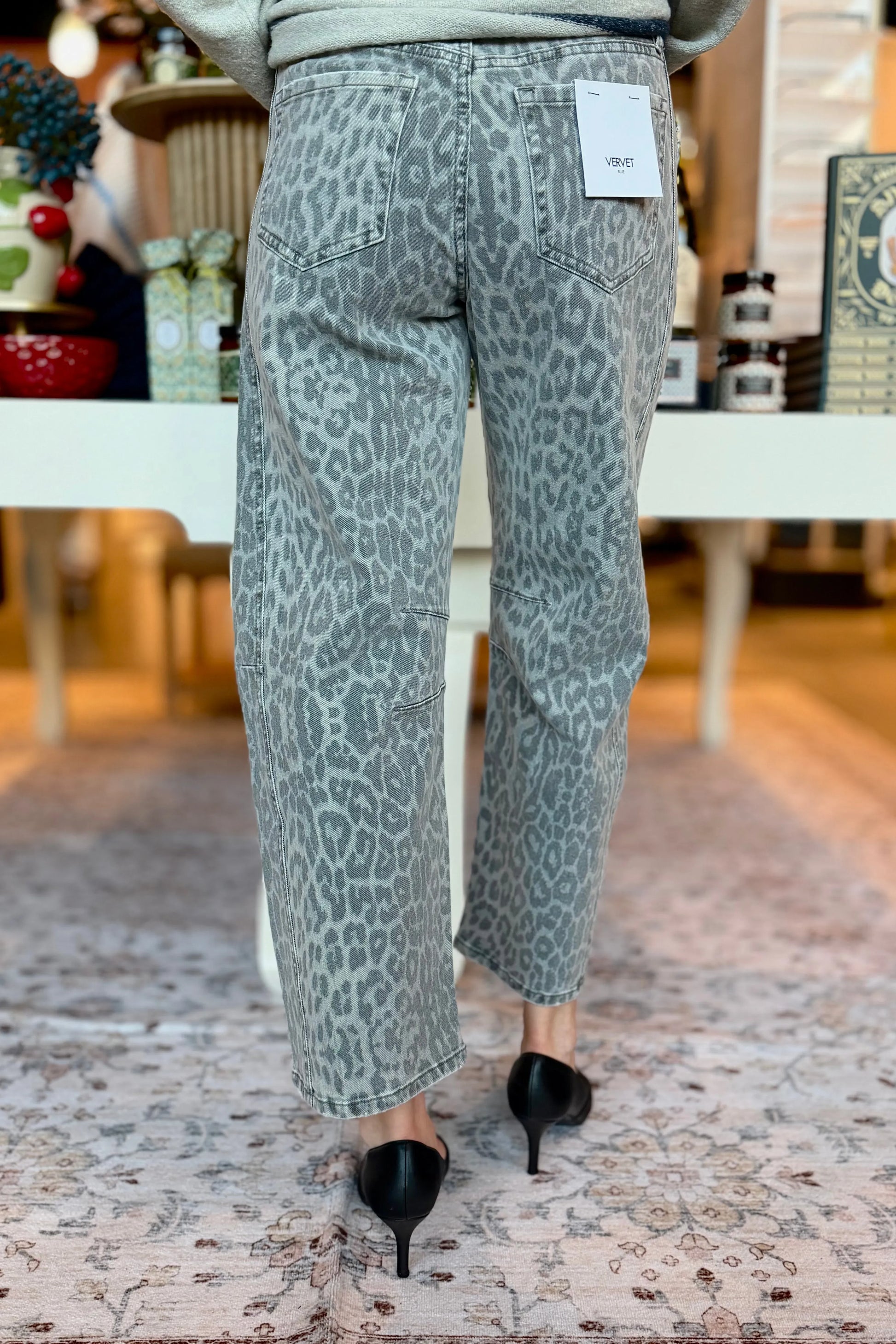 Kate Leopard Barrel Jean | Swank Boutique