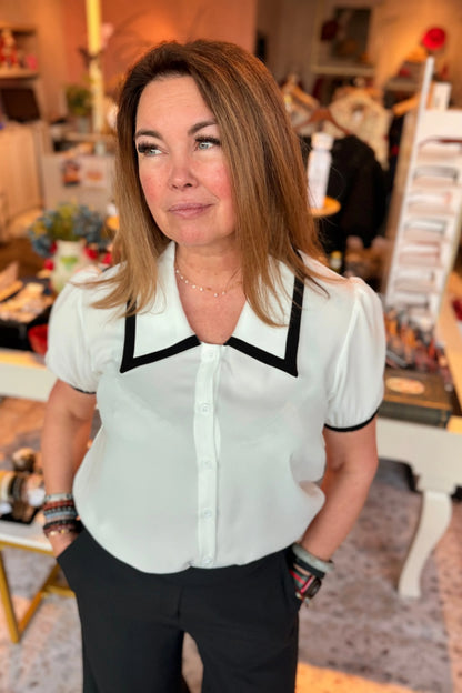 Ava Collared Top | Swank Boutique
