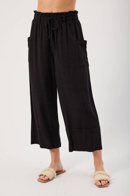 Cora Black Linen Pant | Swank Boutique