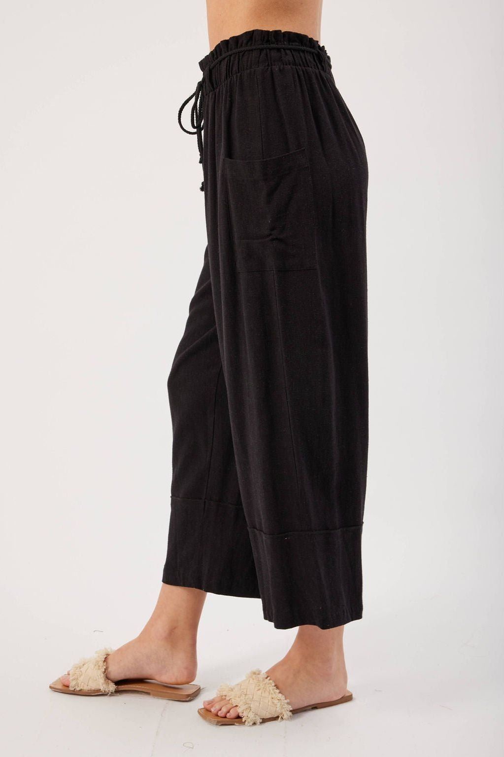 Cora Black Linen Pant