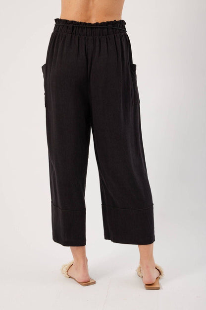 Cora Black Linen Pant | Swank Boutique