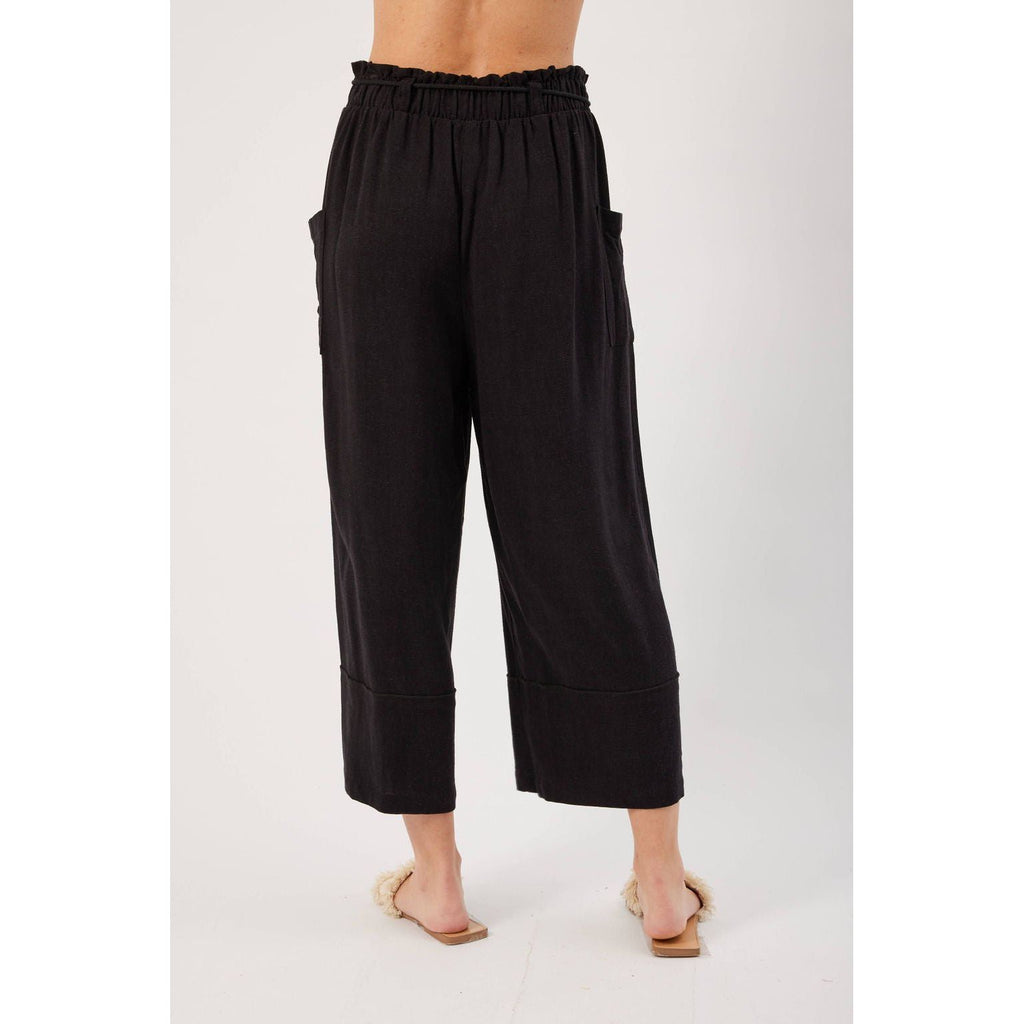 Cora Black Linen Pant | Swank Boutique