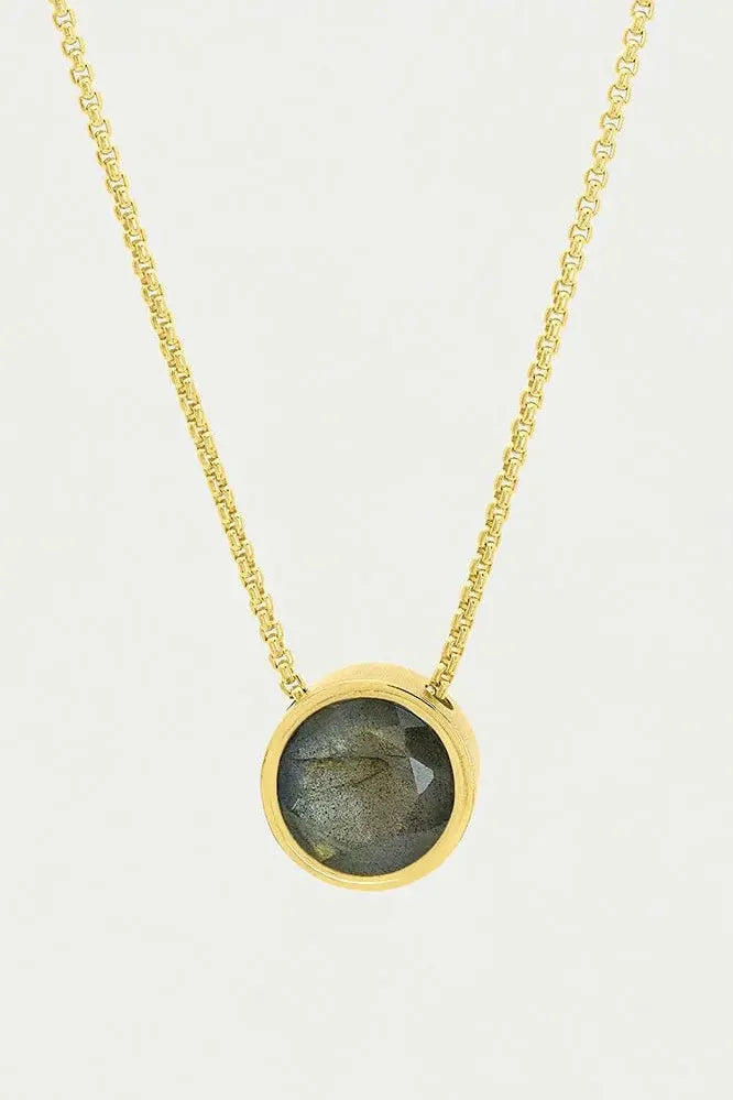 Signature Knockout Pendant - Labradorite/Gold | Swank Boutique