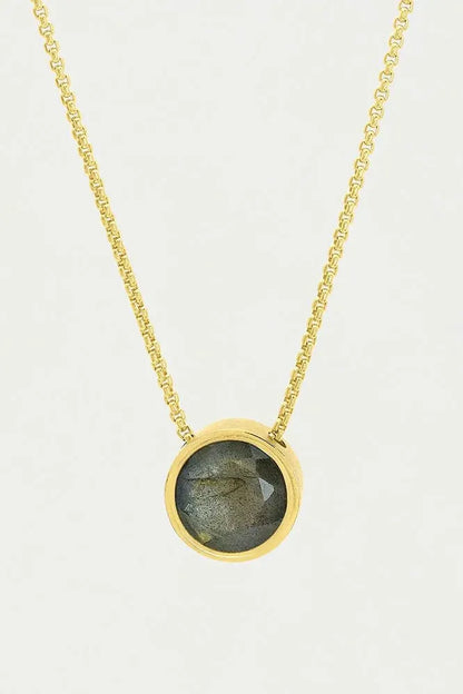 Signature Knockout Pendant - Labradorite/Gold | Swank Boutique