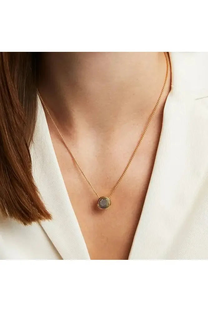 Signature Knockout Pendant - Labradorite/Gold | Swank Boutique