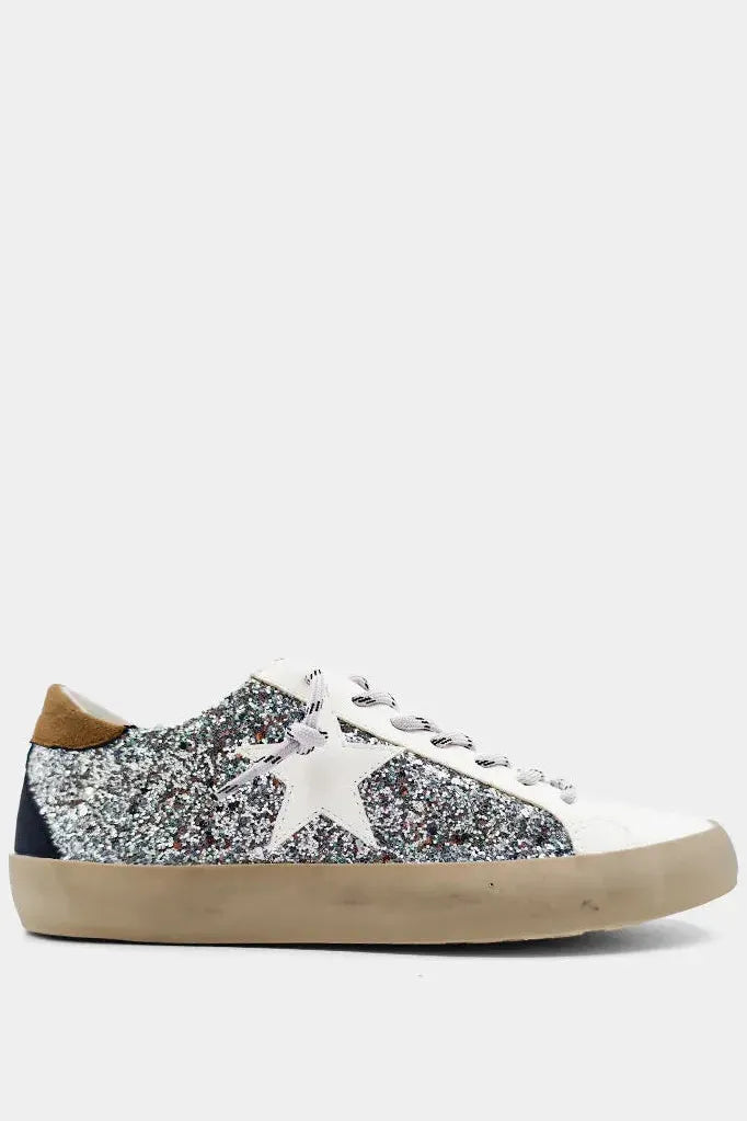 Silver Sparkle Paula Sneakers | Swank Boutique