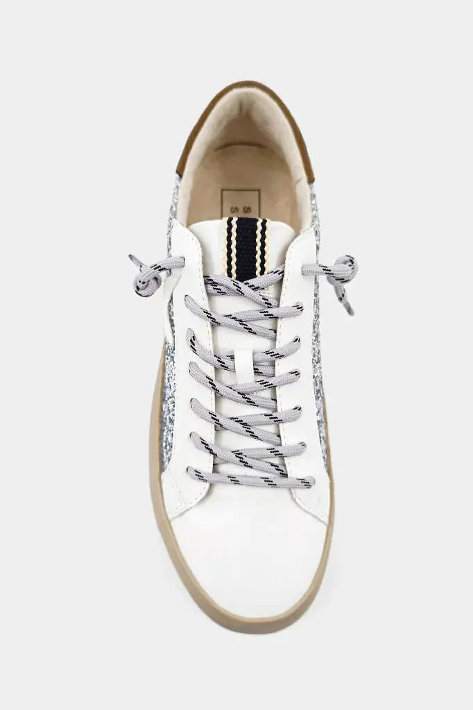 Silver Sparkle Paula Sneakers | Swank Boutique