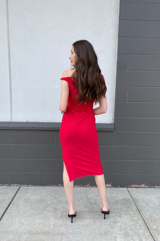 Asymmetric Sleeve Dress | Swank Boutique