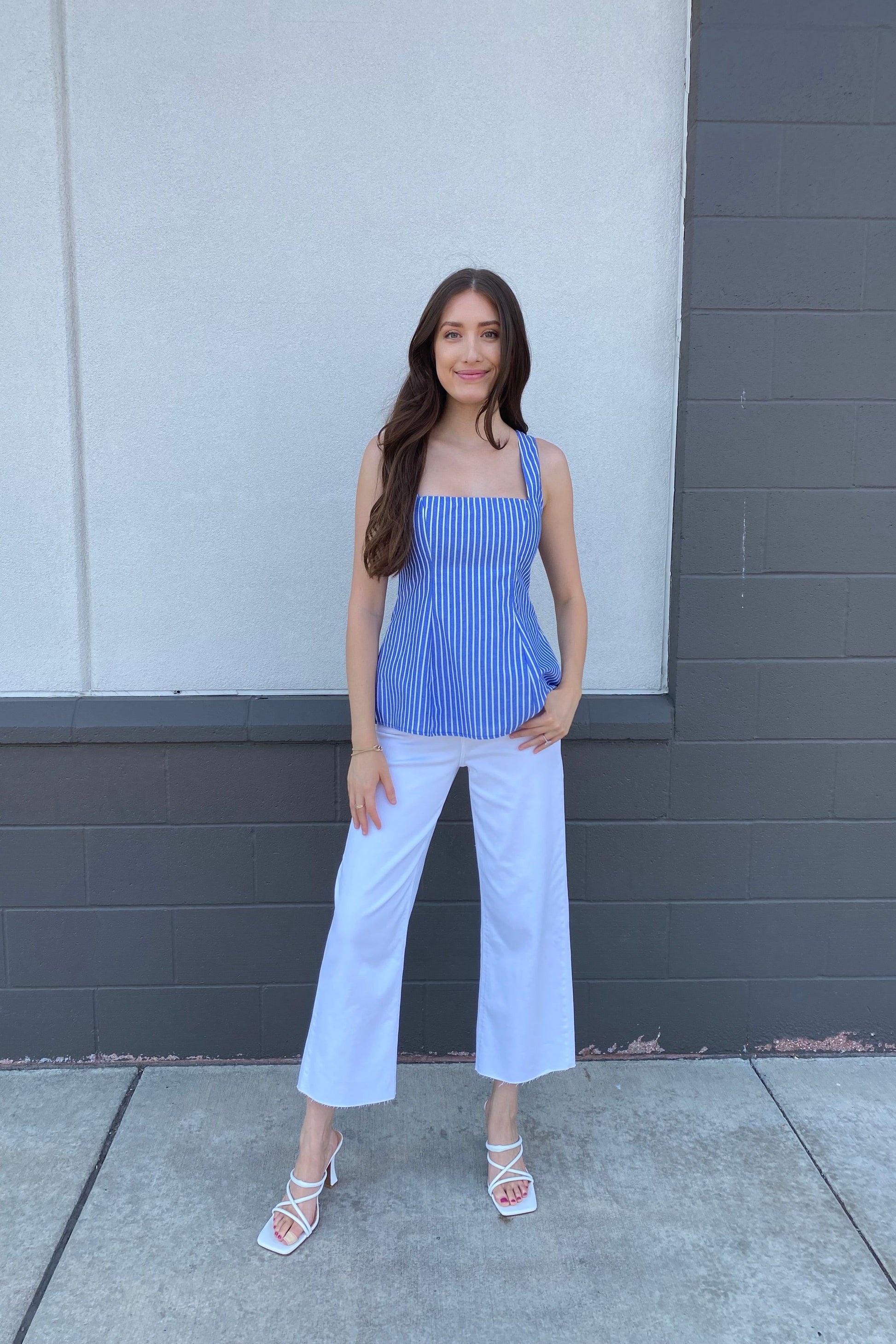Jade Striped Tank | Swank Boutique