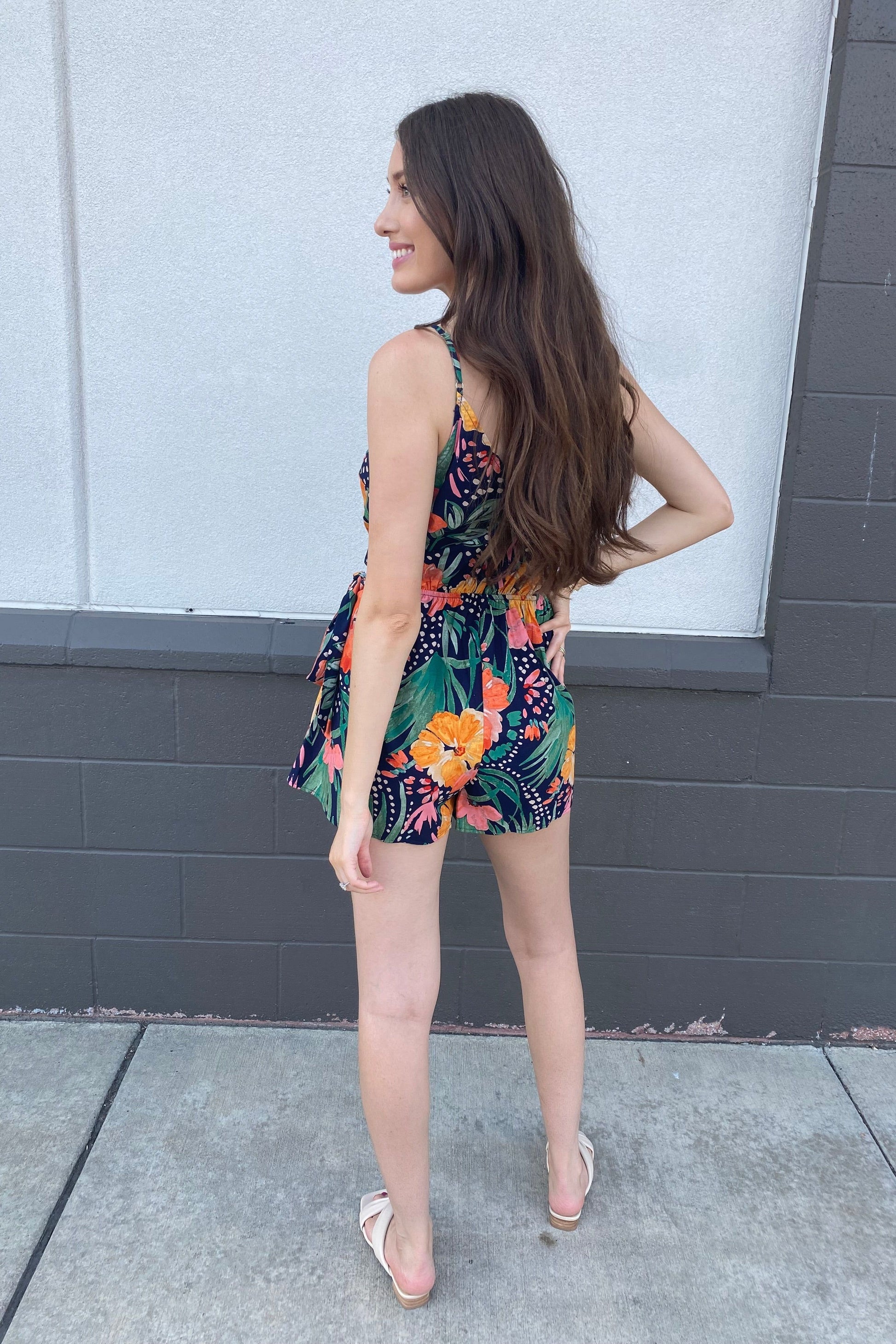 Hibiscus Wrap Romper | Swank Boutique