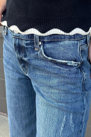Cuffed Wide Leg Jeans | Swank Boutique