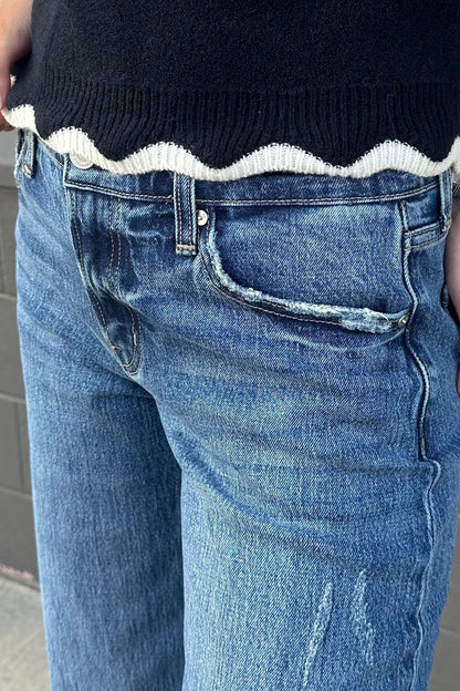 Cuffed Wide Leg Jeans | Swank Boutique