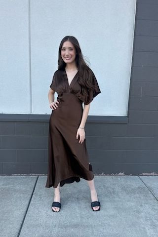 Satin Maxi Dress - Peridot (Copy) | Swank Boutique