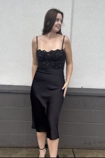 Veronica Lace & Satin Dress | Swank Boutique