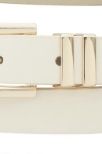 Off White & Gold Skinny Belt | Swank Boutique