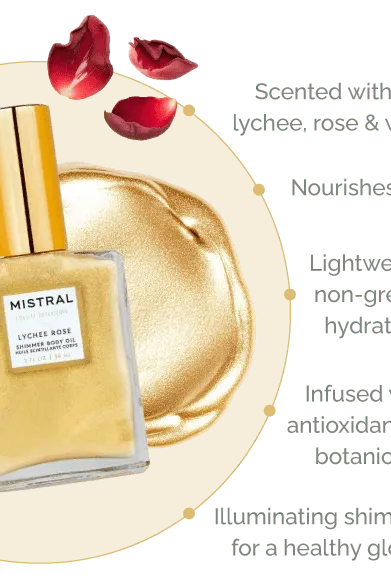 Luxe Shimmer Body Oil - Lychee Rose | Swank Boutique