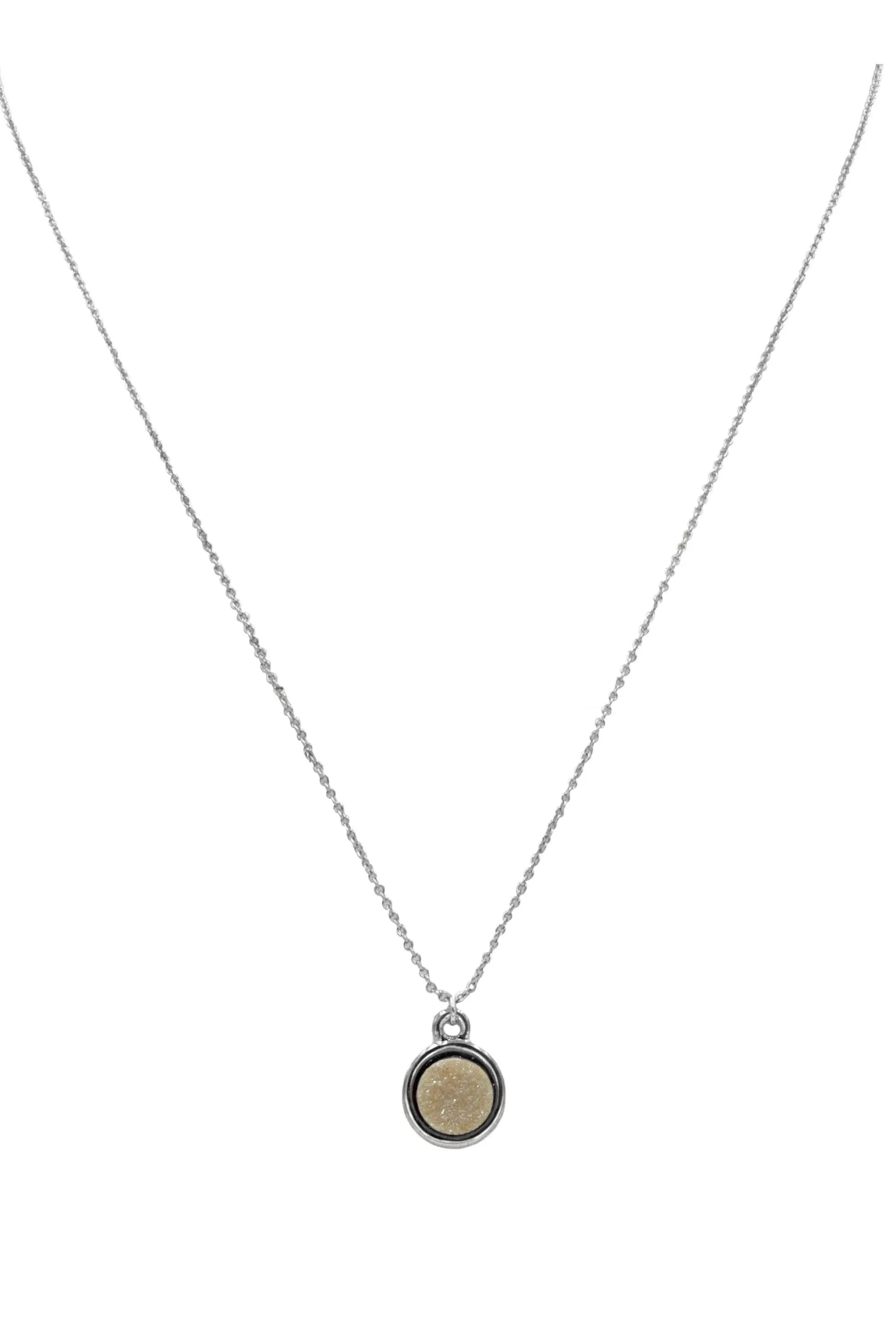 Stone Collection Necklace - Silver Amber | Swank Boutique