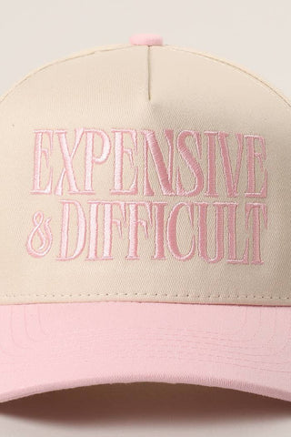 EXPENSIVE and DIFFICULT Embroidered Trucker Hat | Swank Boutique