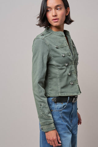 Military Double-Button Stretch Cotton Jacket