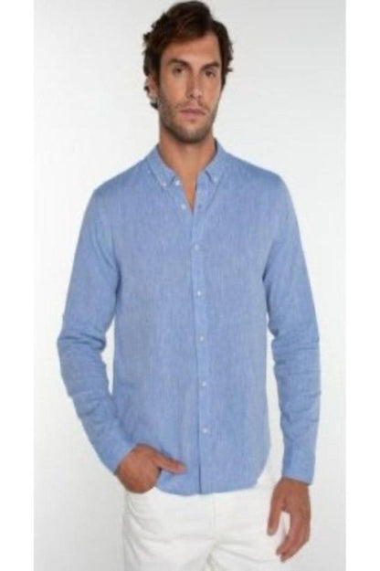 Aiden Convertible Sleeve Button-Up - Blue | Swank Boutique