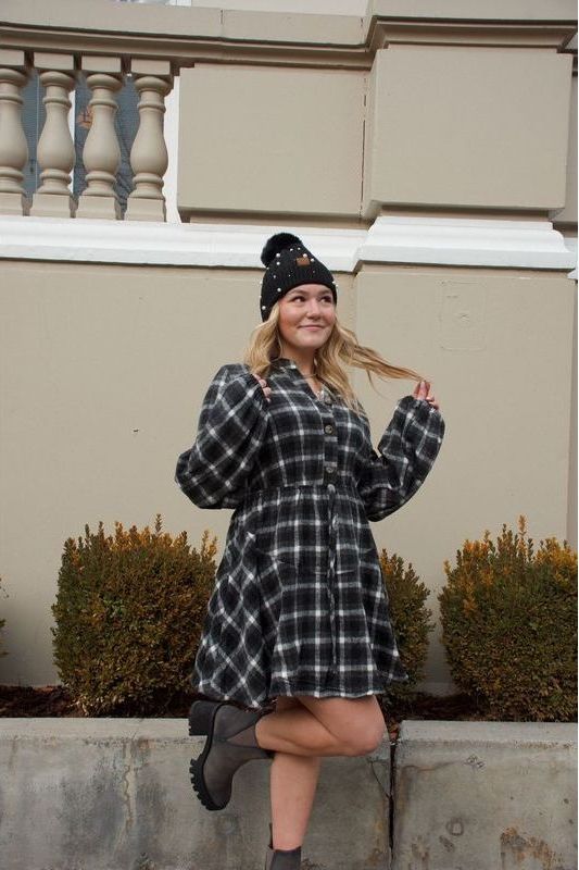 Andrea Plaid Flannel Dress | Swank Boutique