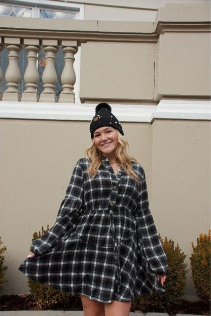 Andrea Plaid Flannel Dress | Swank Boutique