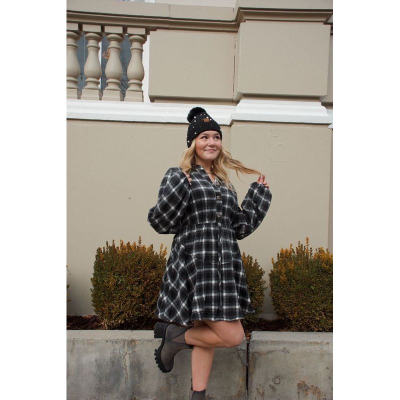 Andrea Plaid Flannel Dress | Swank Boutique