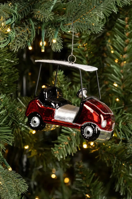 Red Golf Cart Ornament | Swank Boutique