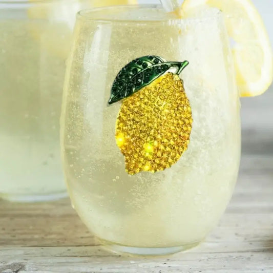 Lemon Stemless Wine Glass
