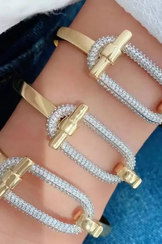 Golden Link Pave Bracelet | Swank Boutique