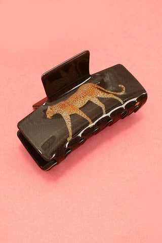 Wildlife Leopard Hair Claw Clips | 40H1073 | Swank Boutique