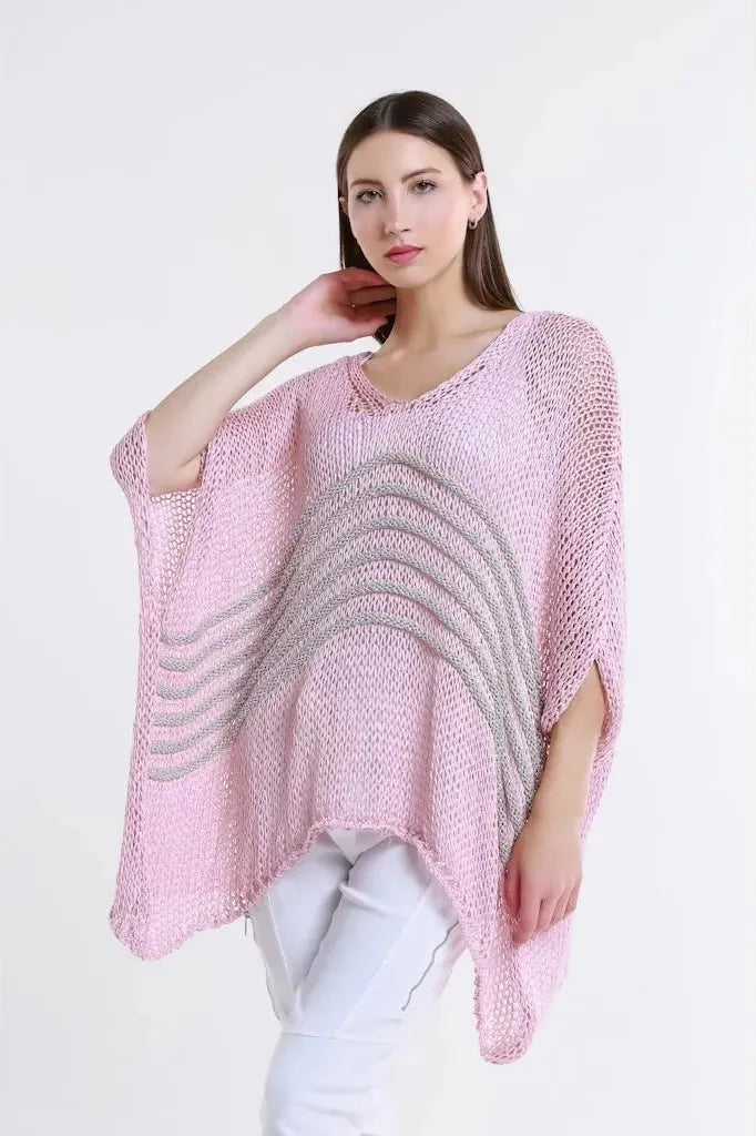 Rose Open Knit Sweater - Blush | Swank Boutique