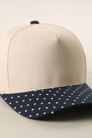 SMALL POLKA DOT Brim Two-Tone Trucker Hat | Swank Boutique