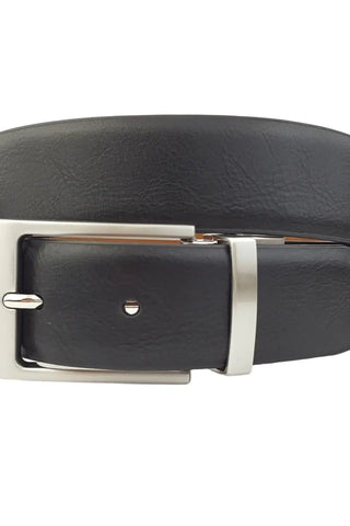 Men's Comfortable Classic Reversible Belt - Brushed Silver Buckle | Swank Boutique