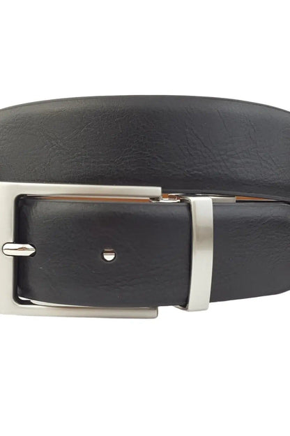 Men's Comfortable Classic Reversible Belt - Brushed Silver Buckle | Swank Boutique
