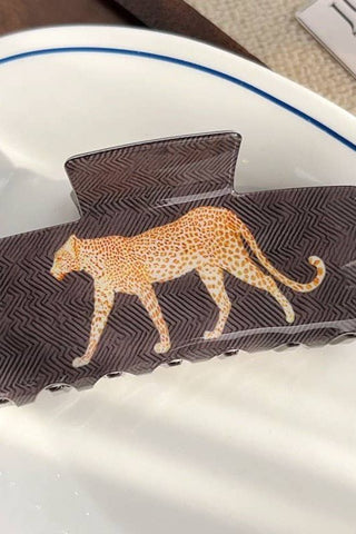 Wildlife Leopard Hair Claw Clips | 40H1073 | Swank Boutique