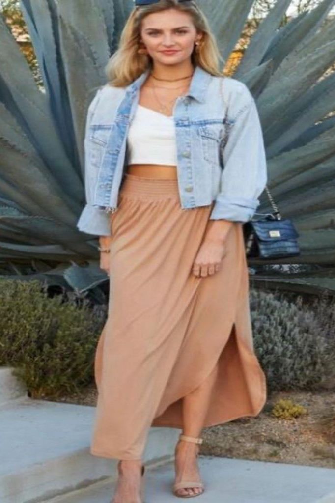 Allegra Maxi Camel Skirt | Swank Boutique