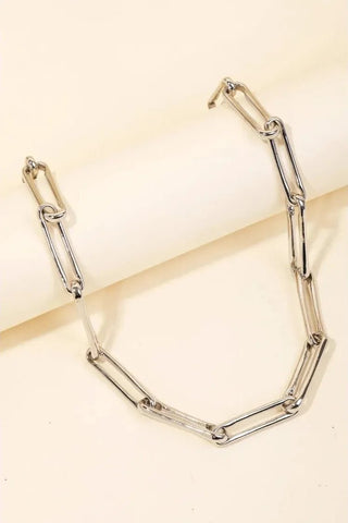 Gold Oval Chain Link Necklace | Swank Boutique