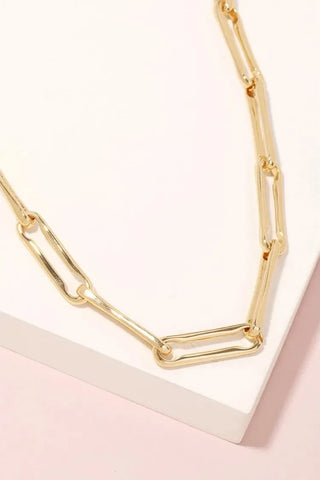 Gold Oval Chain Link Necklace | Swank Boutique
