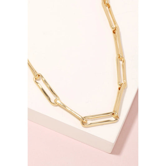 Gold Oval Chain Link Necklace | Swank Boutique