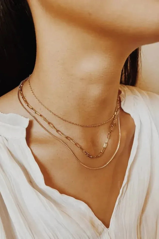 Unique Triple Chain Layer Necklace | Swank Boutique