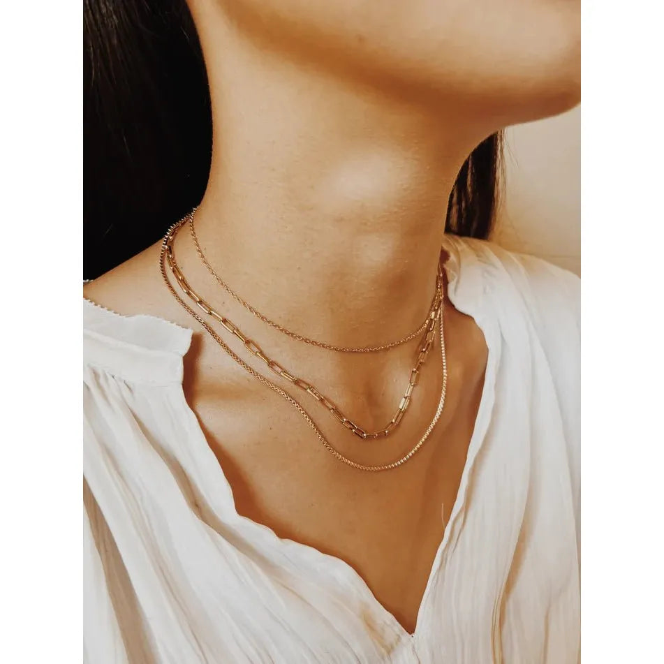 Unique Triple Chain Layer Necklace | Swank Boutique